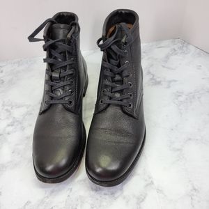 Frye Tyler Lace-Up Black combat Boots Sz 8.5B